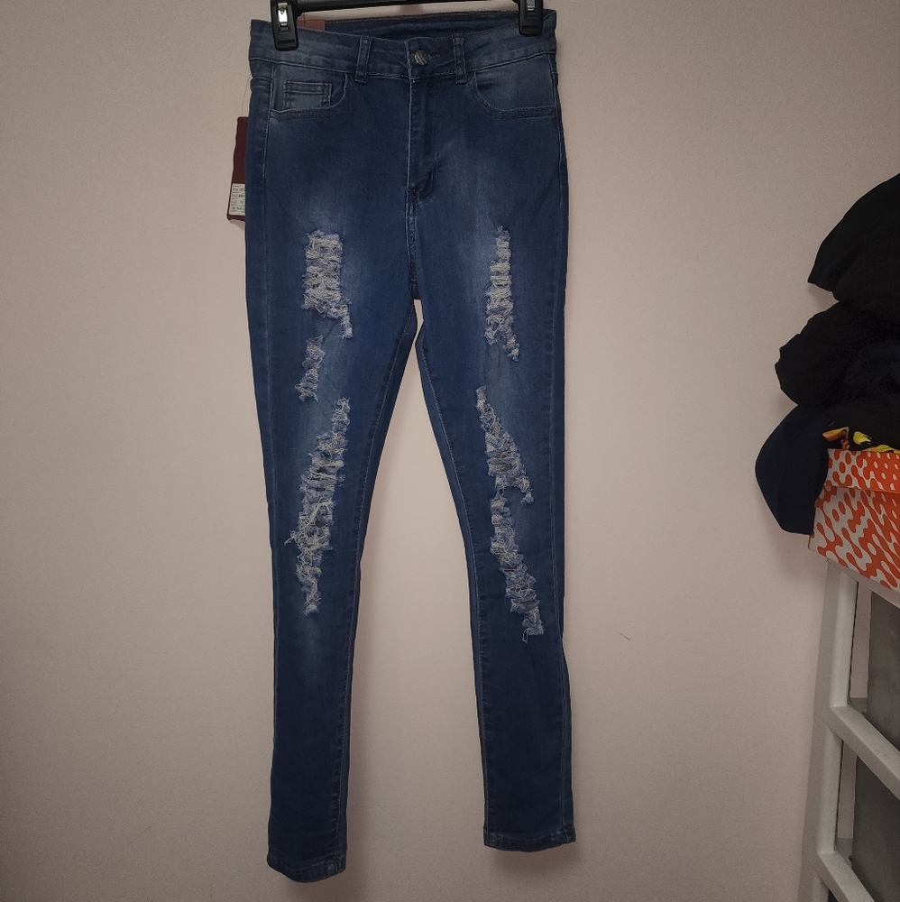 T&Y Fashion Jeans Distressed Skinny Jeans 5/6 NWT TH194